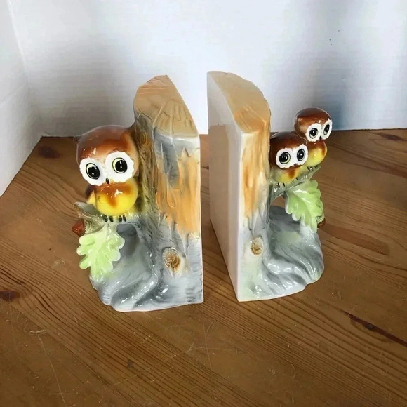 Vintage Giftcraft Anthropomorphic Owl Book Ends - Picture 2 of 12